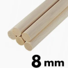 KOŁKI BUKOWE GŁADKIE  8mm 100cm -1szt (do ramek,rusztów itp)